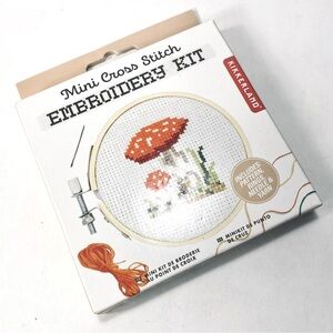 KIKKERLAND Mini Cross Stitch Mushroom Kit NEW